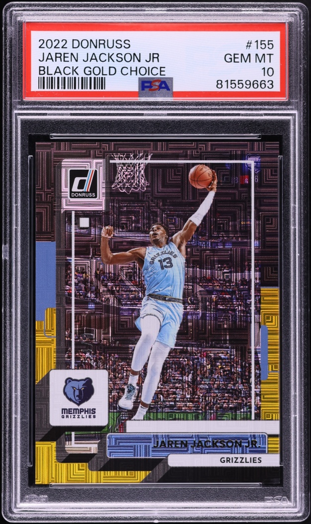 2022 Donruss Black Gold Choice Jaren Jackson Jr. 1/8 #155 PSA 10 GEM MINT