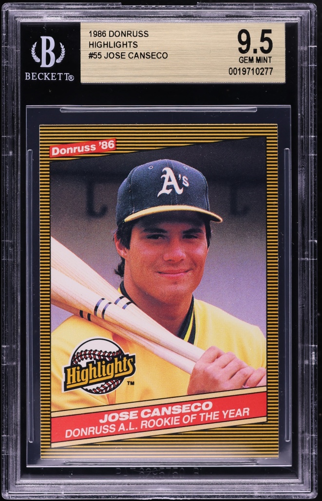 1986 Donruss Highlights Jose Canseco ROOKIE #55 BGS 9.5 GEM MINT