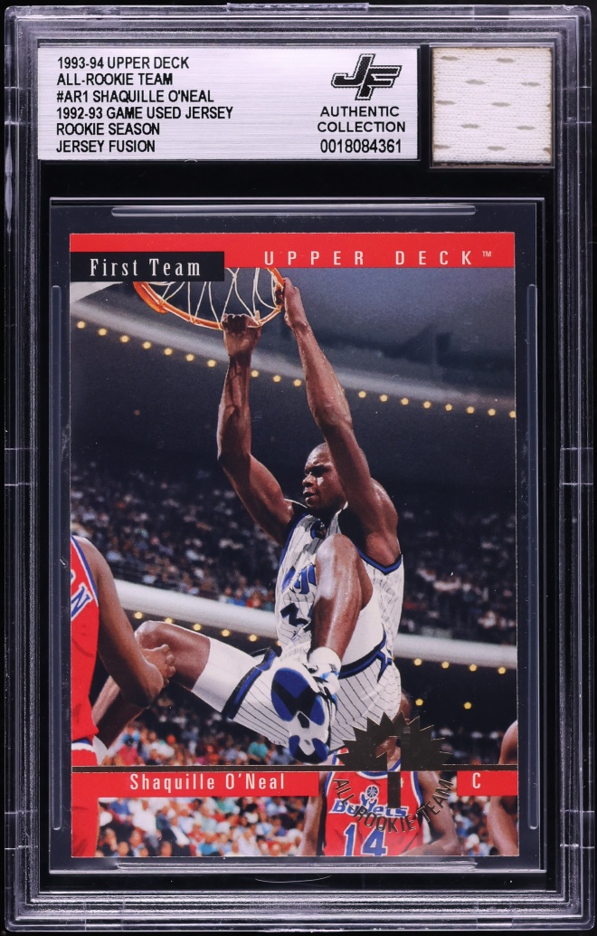 1993 Upper Deck All-Rookies Jersey Fusion Shaquille O'Neal PATCH #AR1 BGS AUTH