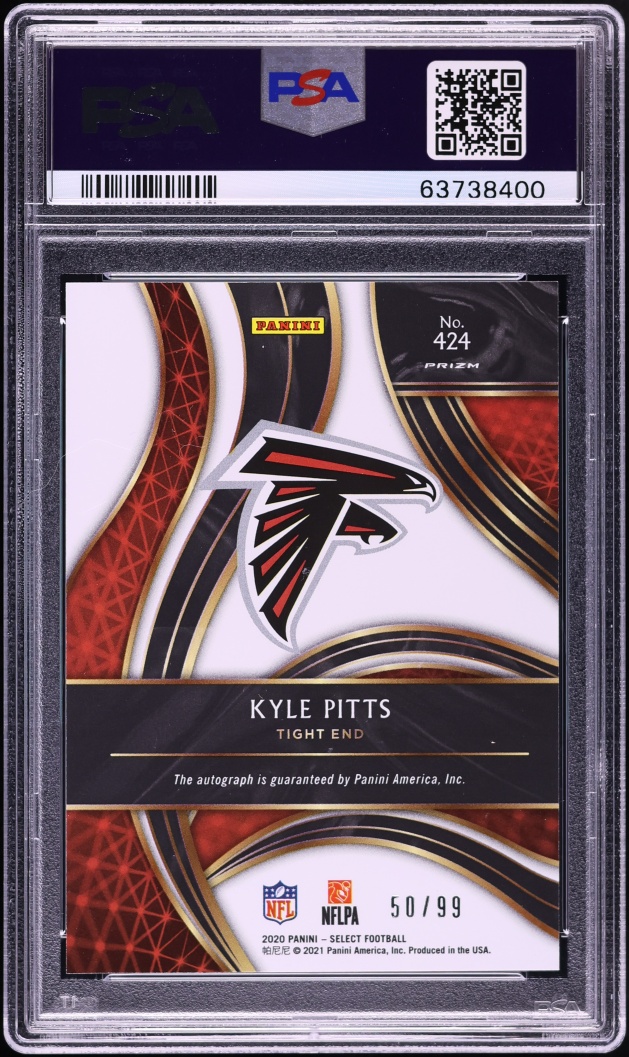 2020 Select '21 XRC Mystery Prizm Redemption Kyle Pitts ROOKIE AUTO DNA 10 /99 #424 PSA 10 GEM
