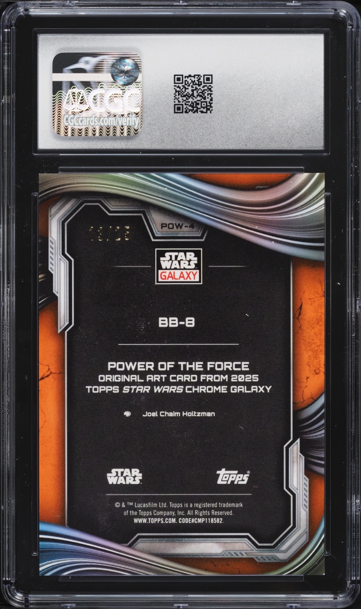 2025 Topps Star Wars Chrome Galaxy Power Of The Force Orange Refractor BB-8 /25 #POW-4 CGC 10