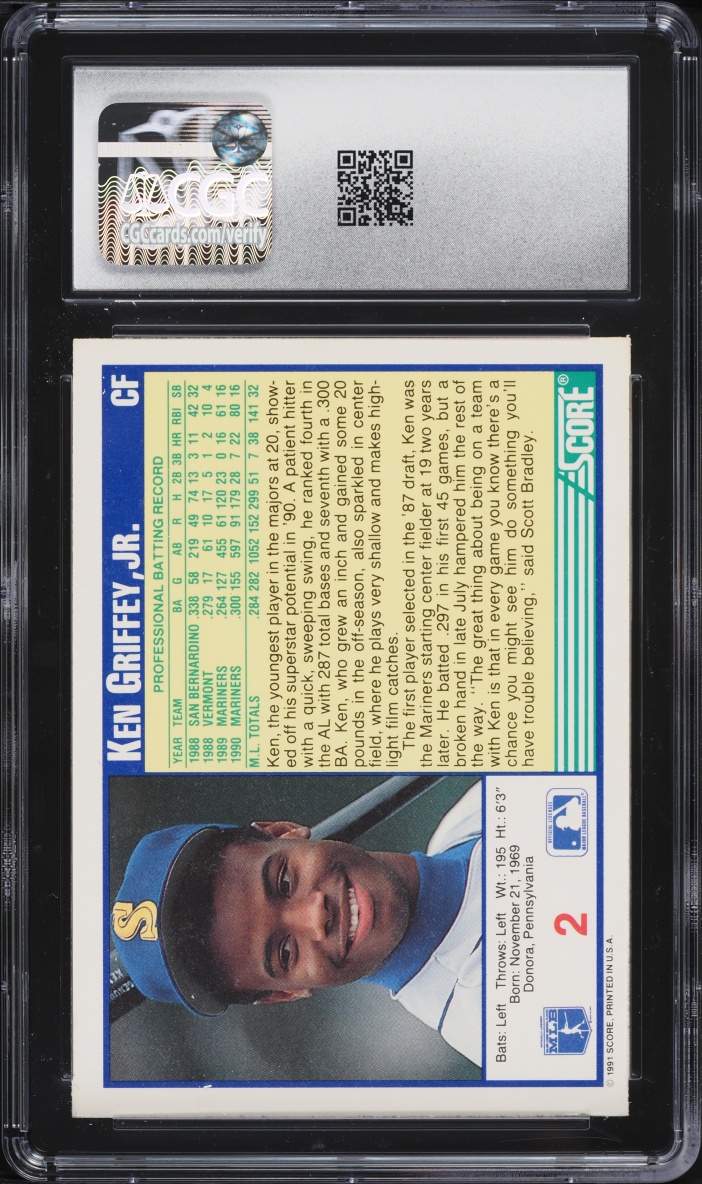 1991 Score Ken Griffey Jr. #2 CGC 8 NM-MT