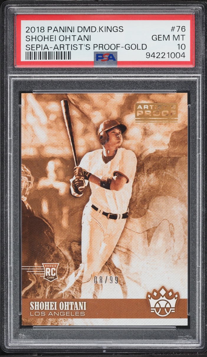 2018 Panini Diamond Kings Sepia Artist's Proof Gold Shohei Ohtani ROOKIE /99 PSA 10 GEM MINT