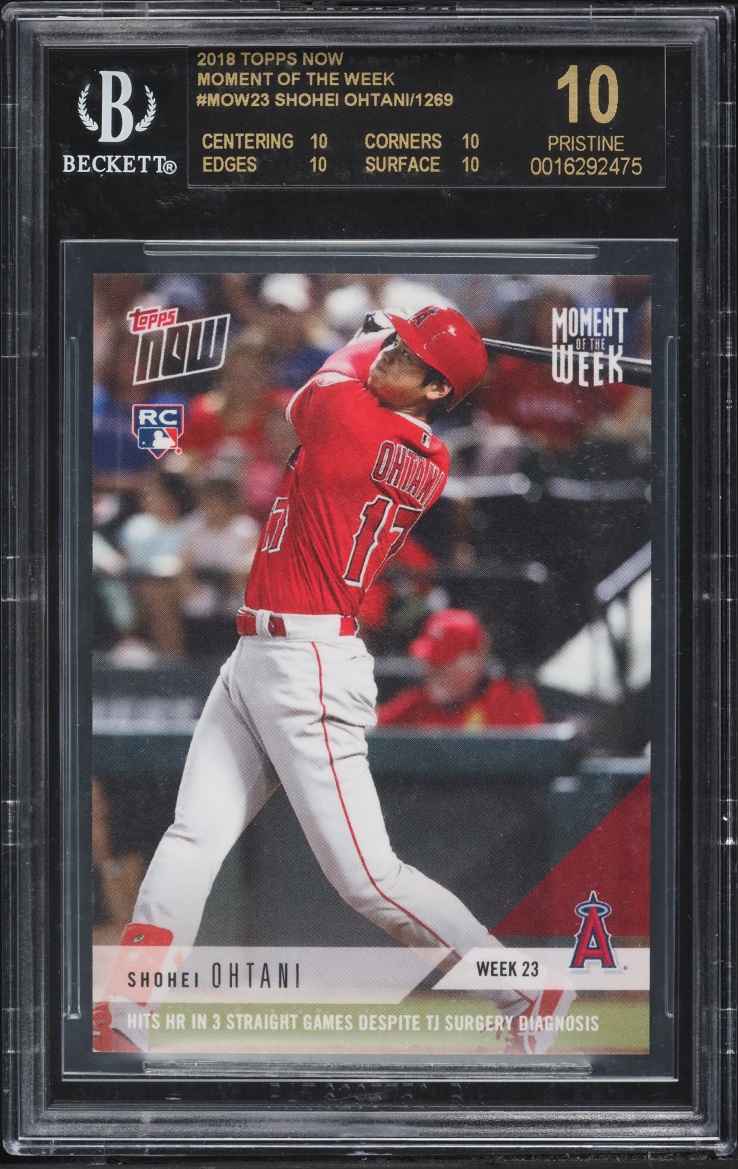 2018 Topps Now Moment Of The Week Shohei Ohtani ROOKIE #MOW23 BGS 10 PRISTINE, BLACK LABEL