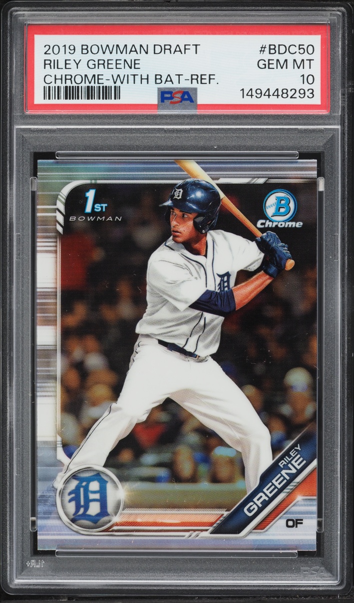 2019 Bowman Draft Chrome Refractor Riley Greene PROSPECT #BDC-50 PSA 10 GEM MINT