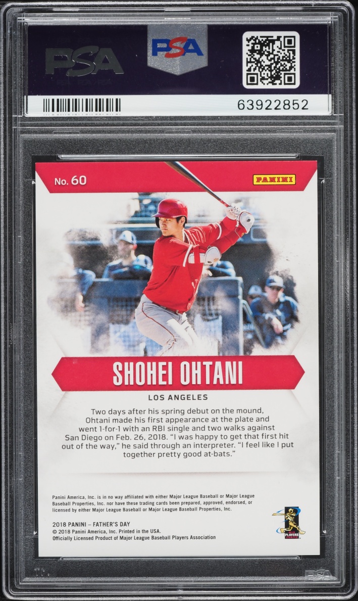 2018 Panini Father's Day Batting Checkerboard Shohei Ohtani ROOKIE /5 #60 PSA 10 GEM MINT