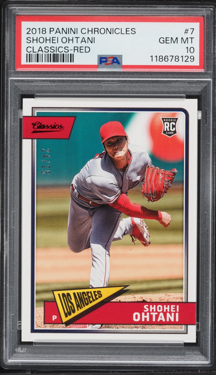 2018 Panini Chronicles Classics Red Shohei Ohtani ROOKIE /25 #7 PSA 10 GEM MINT
