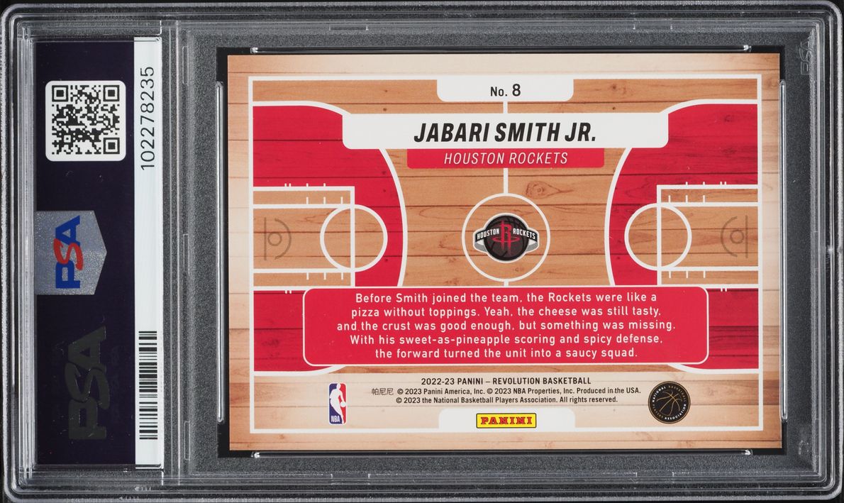 2022 Panini Revolution Prime Time Performers Jabari Smith Jr. ROOKIE #8 PSA 10 GEM MINT