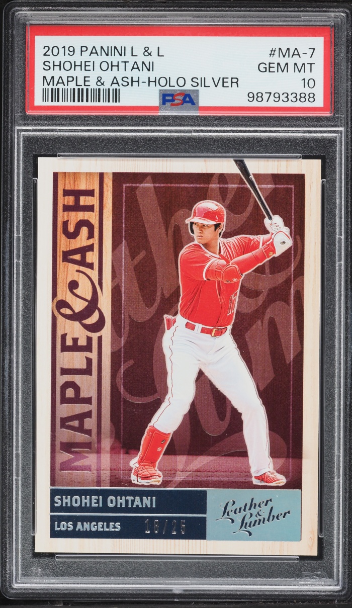 2019 Panini Leather & Lumber Maple & Ash Holo Silver Shohei Ohtani /25 #MA-7 PSA 10 GEM MINT