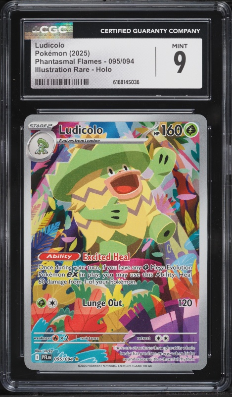 2025 Pokemon Mega Evolution Phantasmal Flames IR Ludicolo #95 CGC 9 MINT