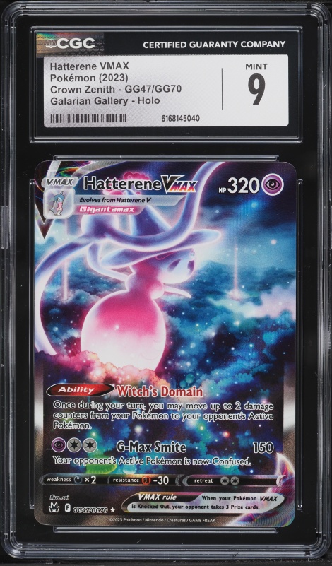 2023 Pokemon Sword & Shield Crown Zenith Full Art Hatterene Vmax #GG47 CGC 9 MINT