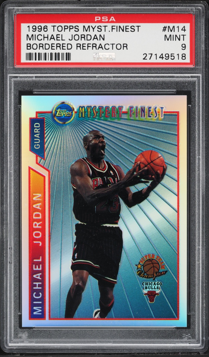 1996 Topps Mystery Finest Bordered Refractor Michael Jordan #M14 PSA 9 MINT