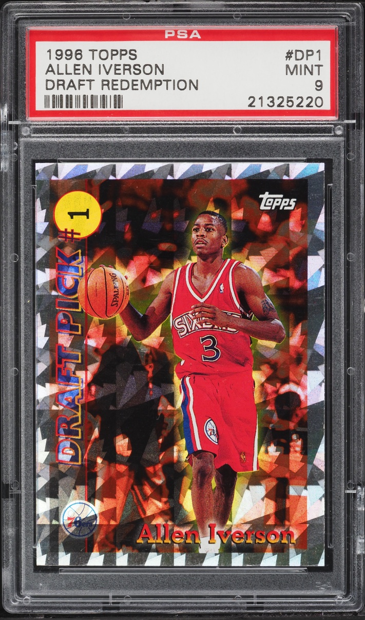 1996 Topps Draft Redemption Allen Iverson ROOKIE #DP1 PSA 9 MINT