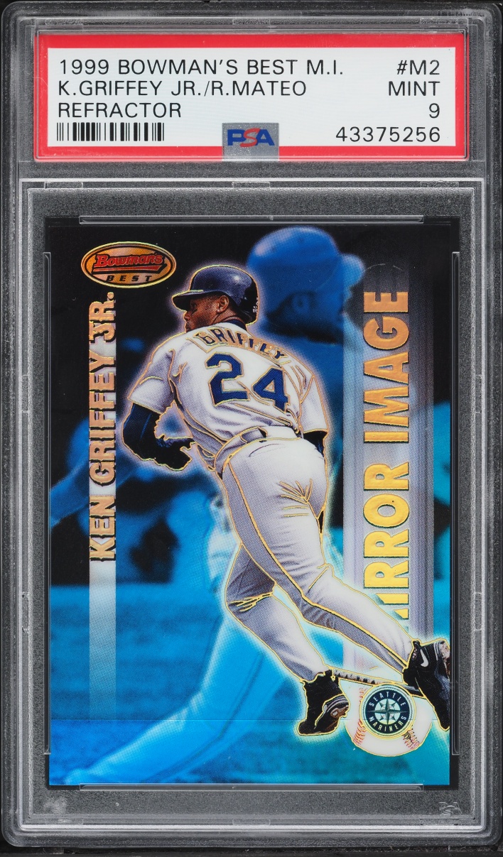 1999 Bowman's Best Mirror Image Refractor Ken Griffey Jr. Ruben Mateo #M2 PSA 9 MINT