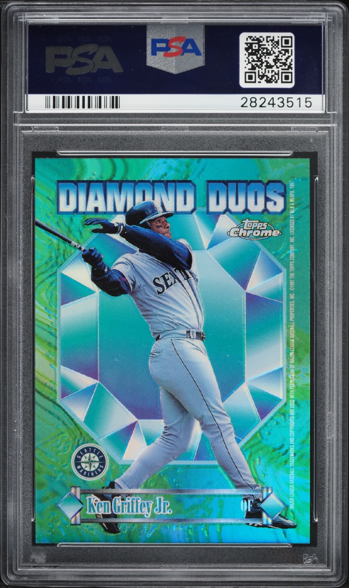 1997 Topps Chrome Diamond Duos Refractor Ken Griffey Jr. Jay Buhner #DD3 PSA 9 MINT