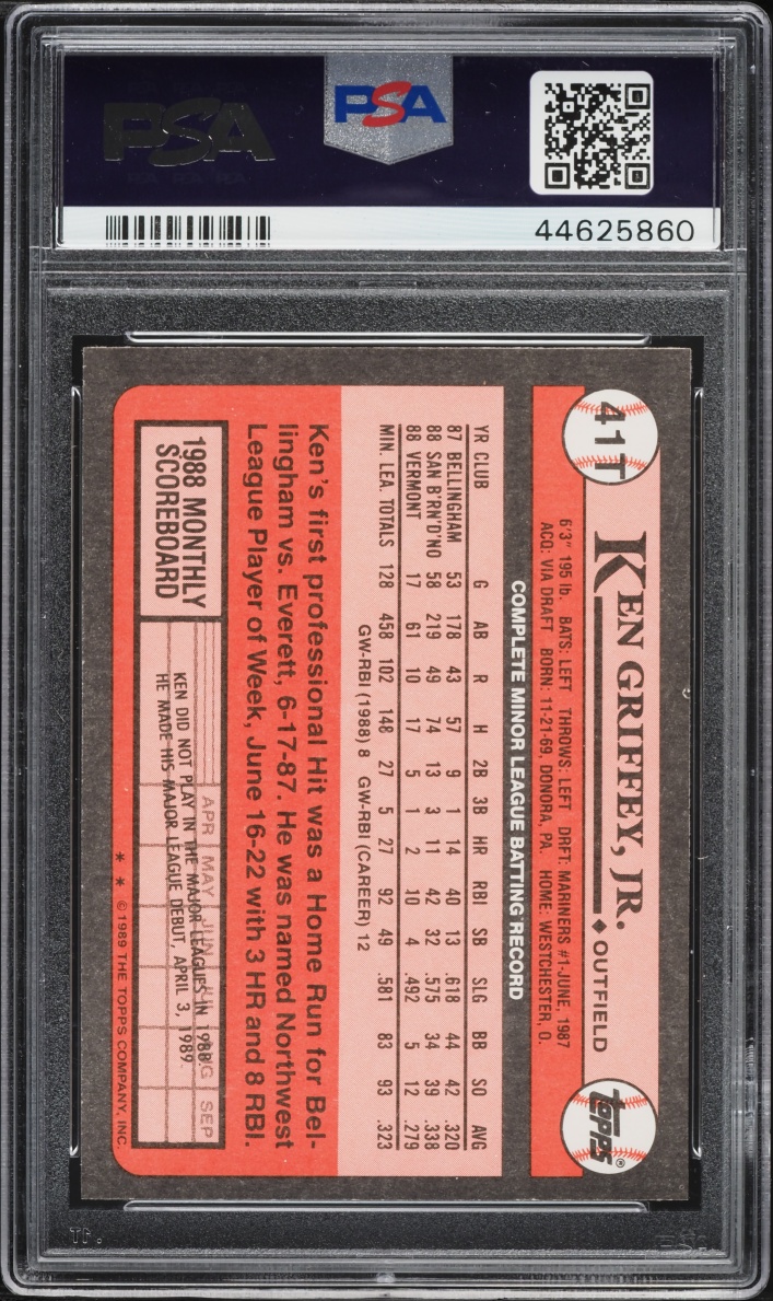 1989 Topps Traded Ken Griffey Jr. ROOKIE #41T PSA 10 GEM MINT