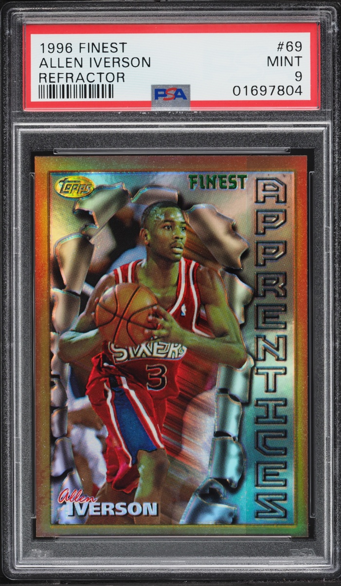 1996 Finest Refractor Allen Iverson ROOKIE #69 PSA 9 MINT