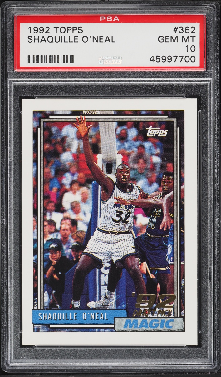 1992 Topps Basketball Shaquille O'Neal ROOKIE #362 PSA 10 GEM MINT