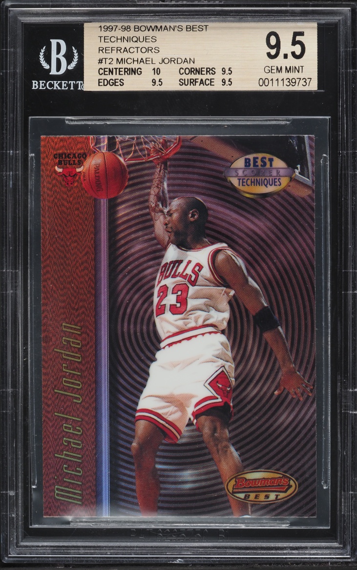 1997 Bowman's Best Techniques Refractor Michael Jordan #T2 BGS 9.5 GEM MINT
