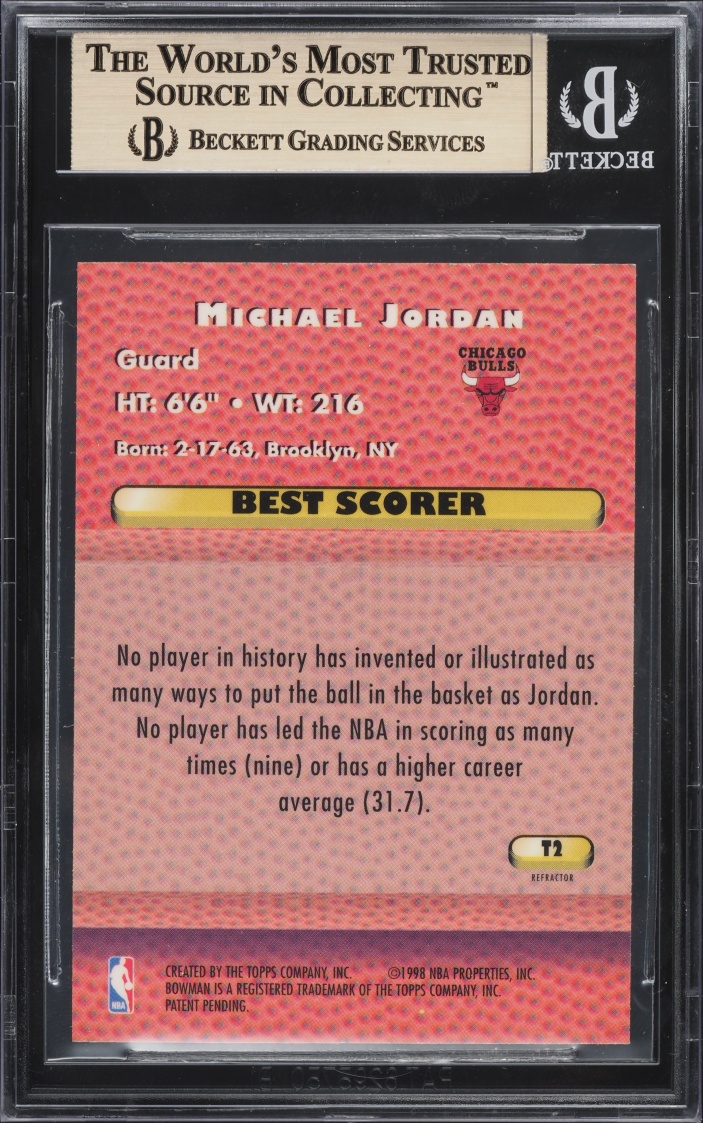 1997 Bowman's Best Techniques Refractor Michael Jordan #T2 BGS 9.5 GEM MINT