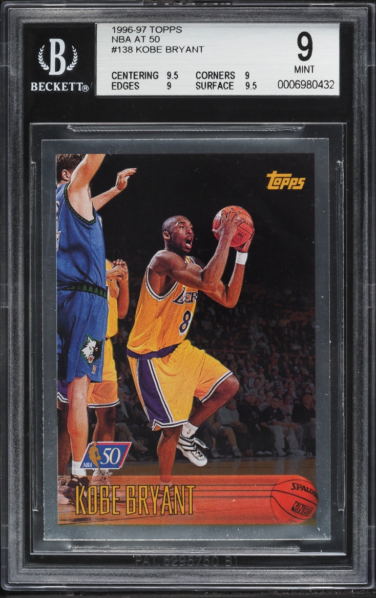1996 Topps NBA 50th Kobe Bryant ROOKIE #138 BGS 9 MINT