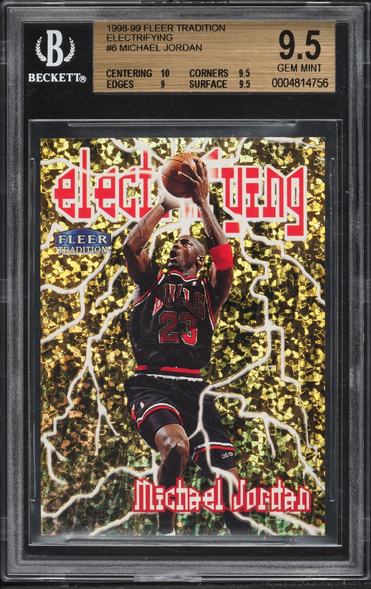 1998 Fleer Tradition Electrifying Michael Jordan #6 BGS 9.5 GEM MINT