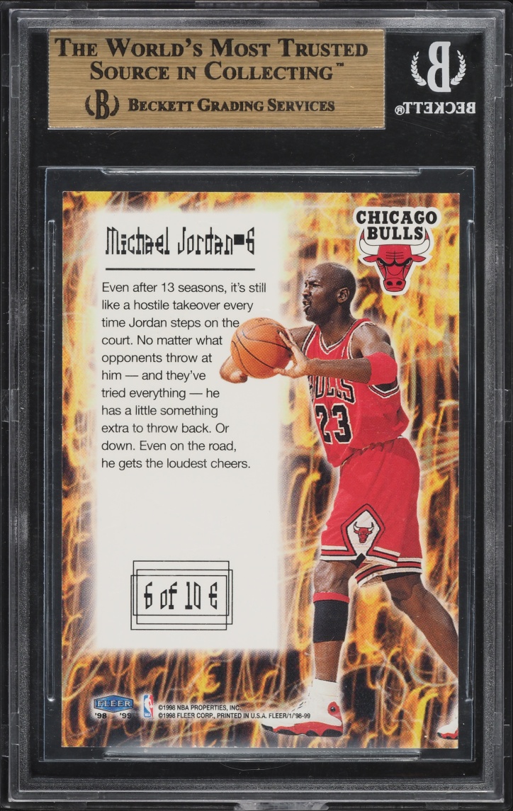 1998 Fleer Tradition Electrifying Michael Jordan #6 BGS 9.5 GEM MINT