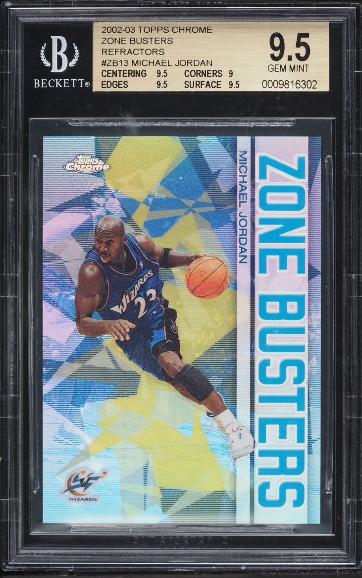 2002 Topps Chrome Zone Busters Refractor Michael Jordan #ZB13 BGS 9.5 GEM MINT