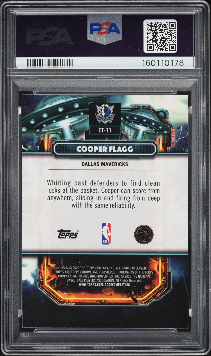 2025 Topps Chrome Cosmic Extraterrestrial Talent Cooper Flagg ROOKIE #11 PSA 10 GEM MINT