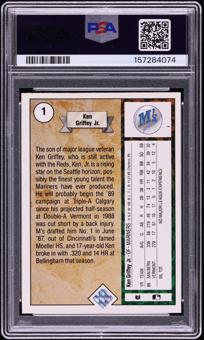 1989 Upper Deck Star Ken Griffey Jr. ROOKIE #1 PSA 1 PR