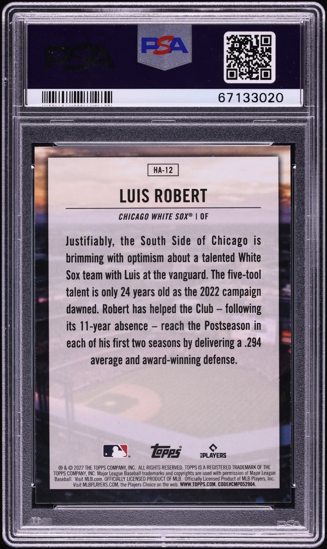 2022 Topps Home Field Advantage Series 2 Luis Robert #HA-12 PSA 10 GEM MINT