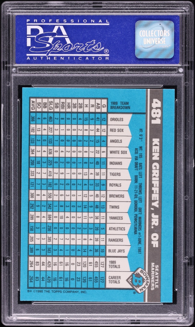 1990 Bowman Tiffany Ken Griffey Jr. #481 PSA 9 MINT