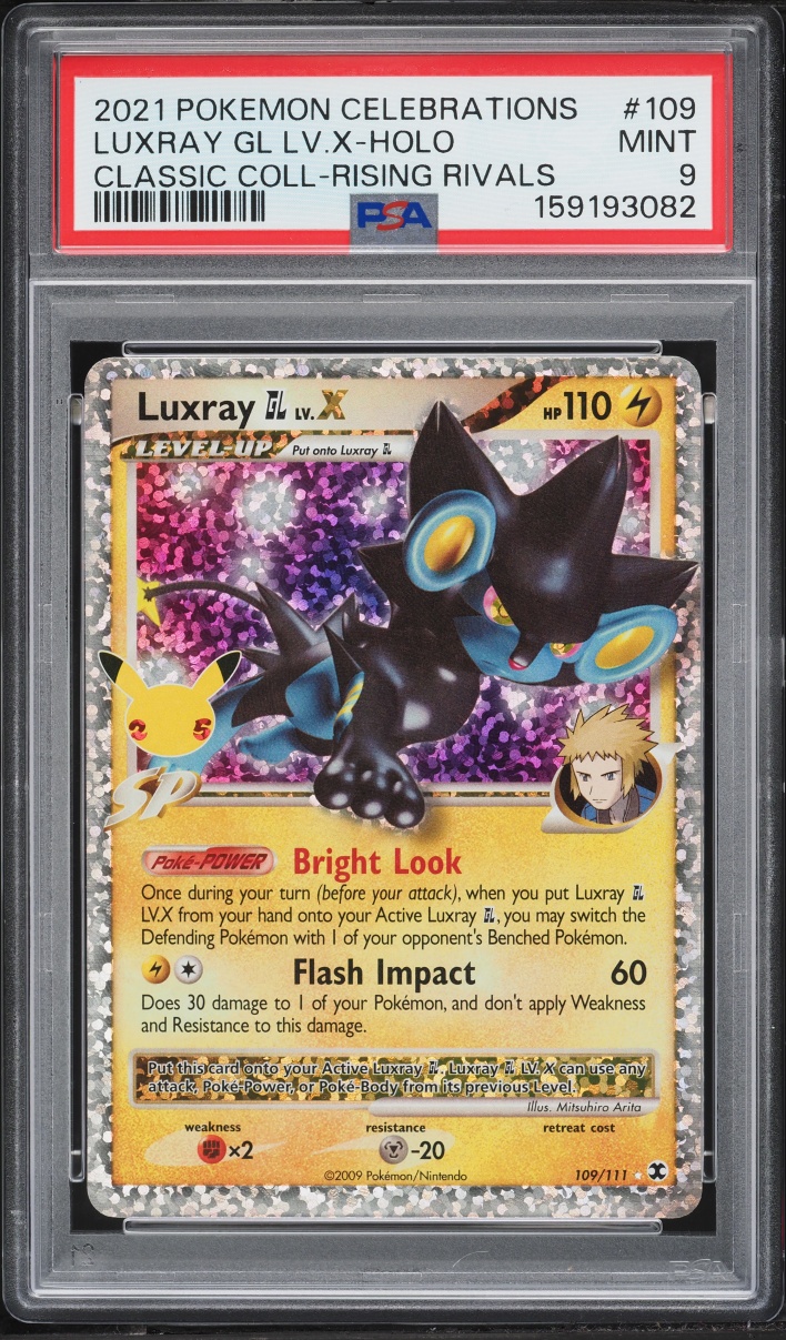 2021 Pokemon Sword & Shield Celebrations Classic Holo Luxray GL LV.X #109 PSA 9 MINT