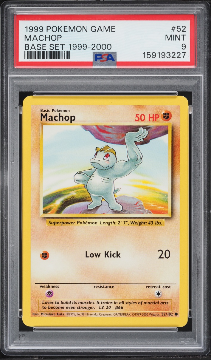 1999 Pokemon Base Set Machop #52 PSA 9 MINT
