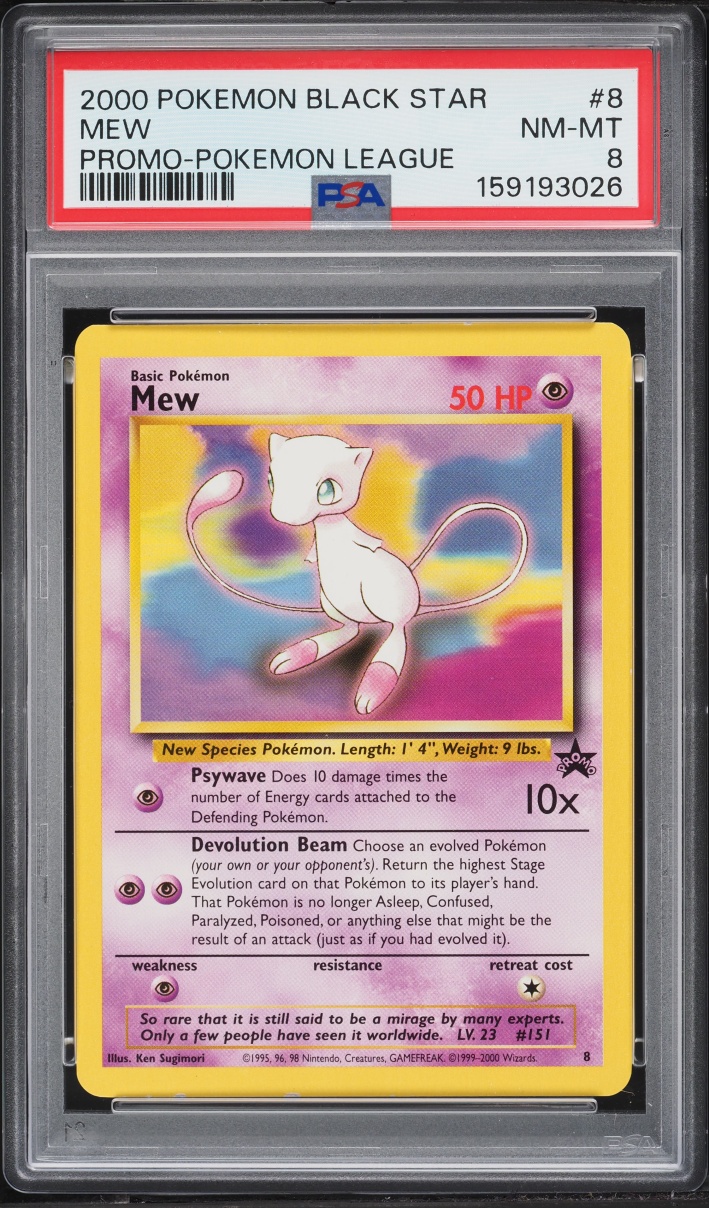 2000 Pokemon League Black Star Promo Mew #8 PSA 8 NM-MT