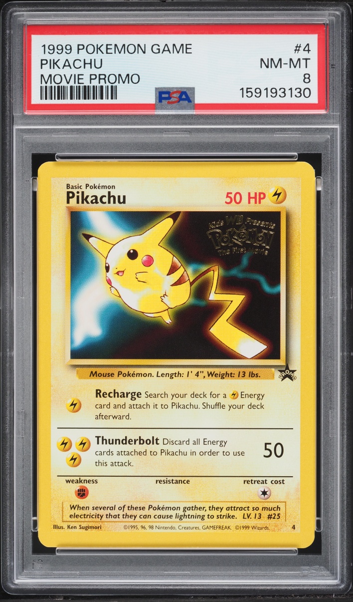 1999 Pokemon Movie Promo Pikachu #4 PSA 8 NM-MT