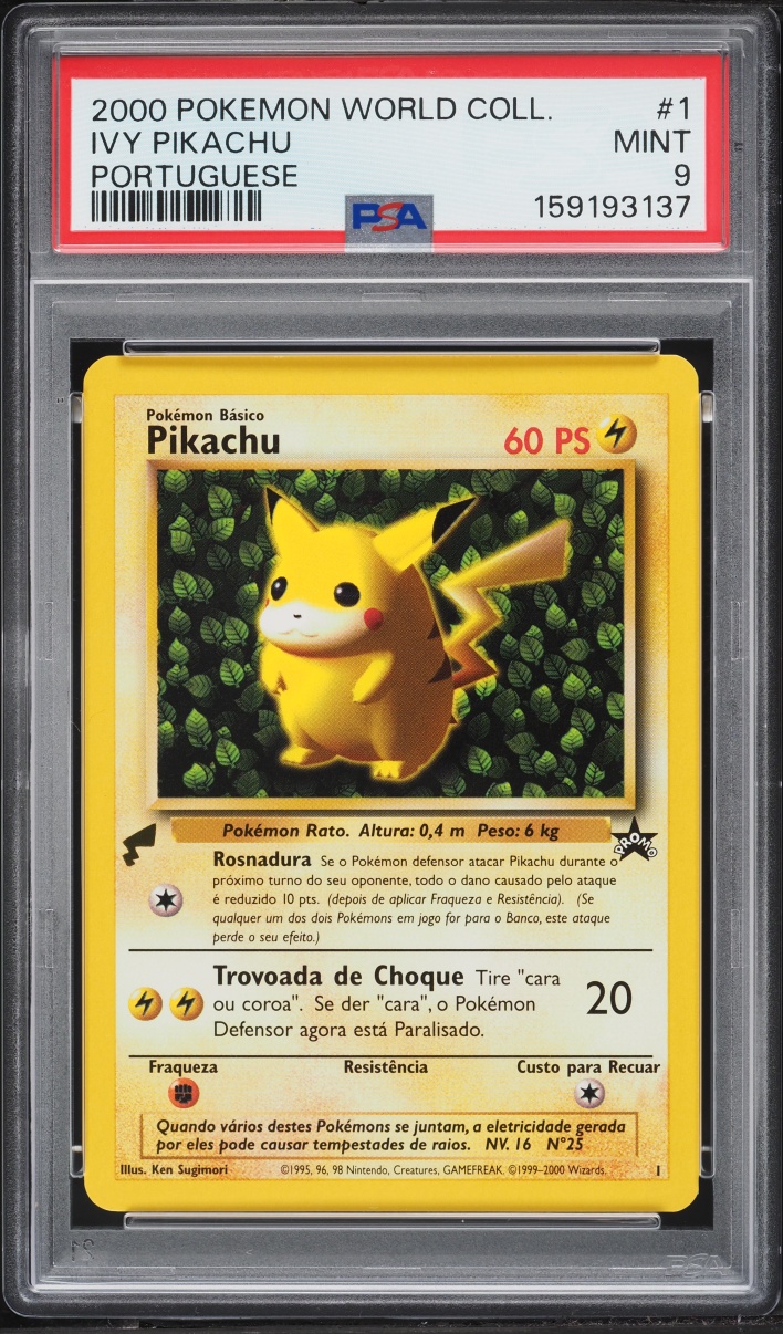 2000 Pokemon Portuguese World Collection Ivy Pikachu #1 PSA 9 MINT