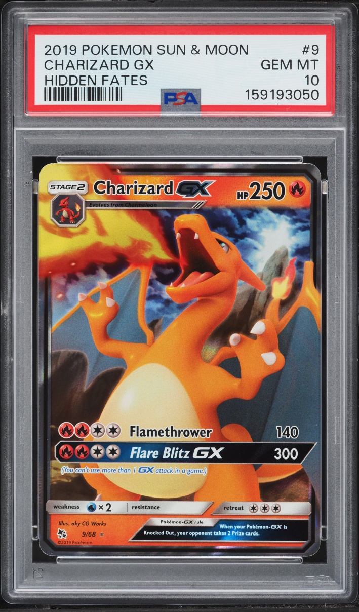 2019 Pokemon Sun & Moon Hidden Fates Holo Charizard GX #9 PSA 10 GEM MINT