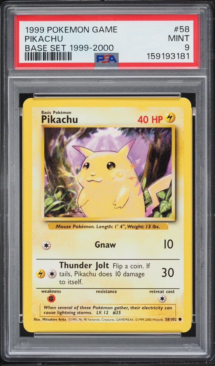 1999 Pokemon Base Set Pikachu #58 PSA 9 MINT