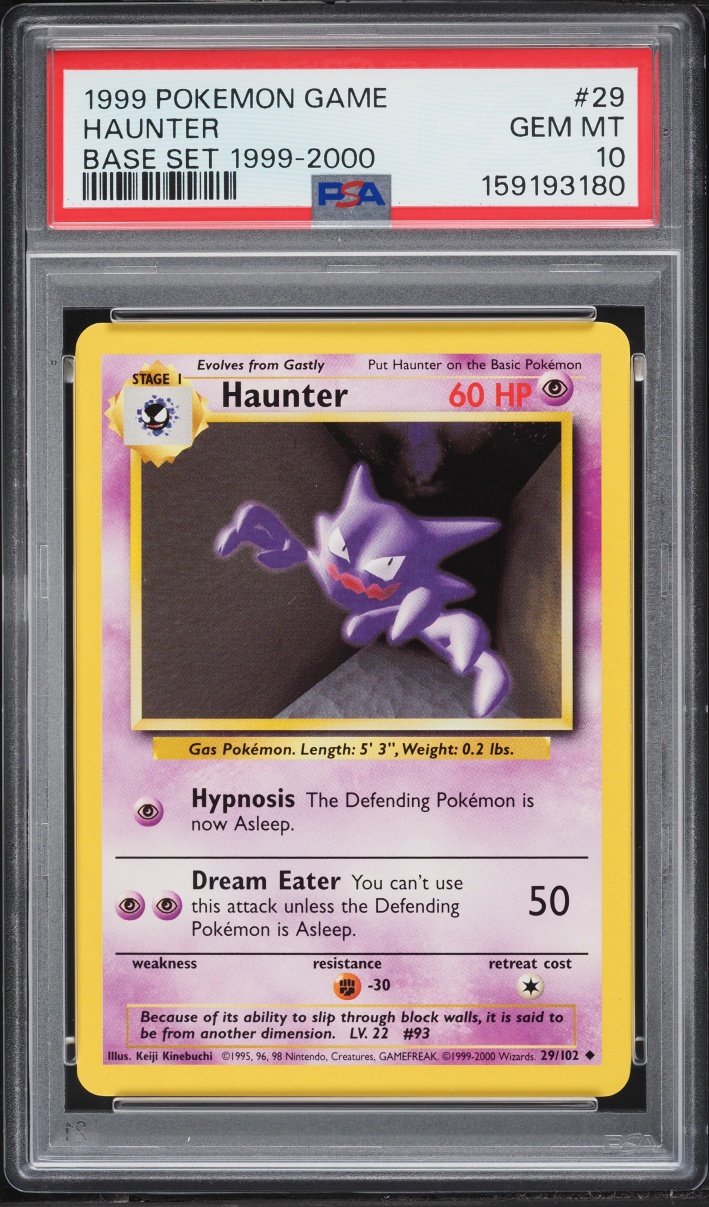 1999 Pokemon Base Set Haunter #29 PSA 10 GEM MINT
