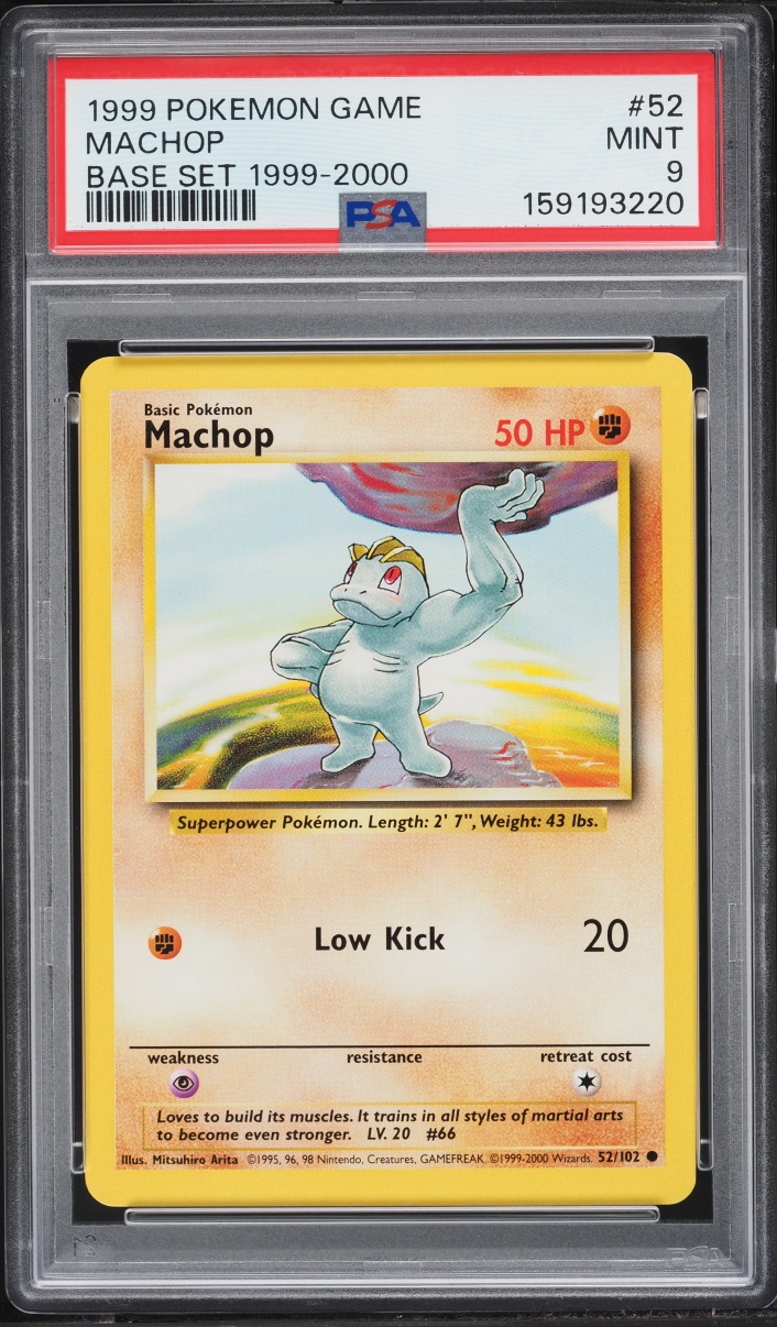 1999 Pokemon Base Set Machop #52 PSA 9 MINT