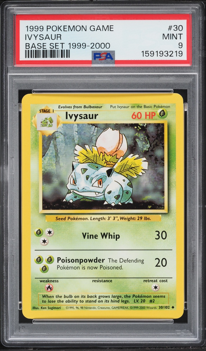1999 Pokemon Base Set Ivysaur #30 PSA 9 MINT