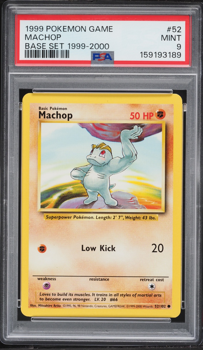 1999 Pokemon Base Set Machop #52 PSA 9 MINT
