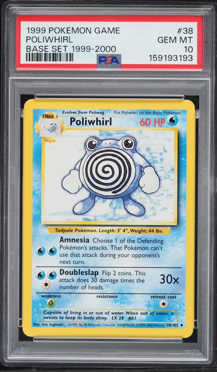 1999 Pokemon Base Set Poliwhirl #38 PSA 10 GEM MINT