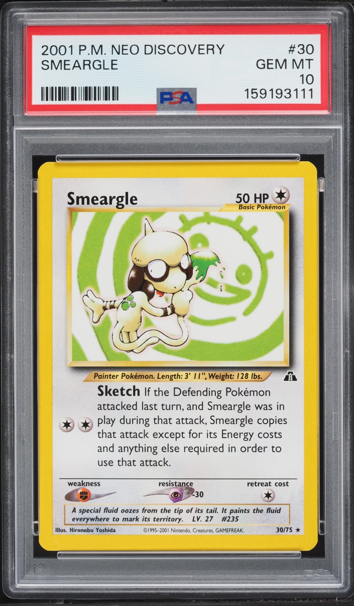 2001 Pokemon Neo Discovery Smeargle #30 PSA 10 GEM MINT