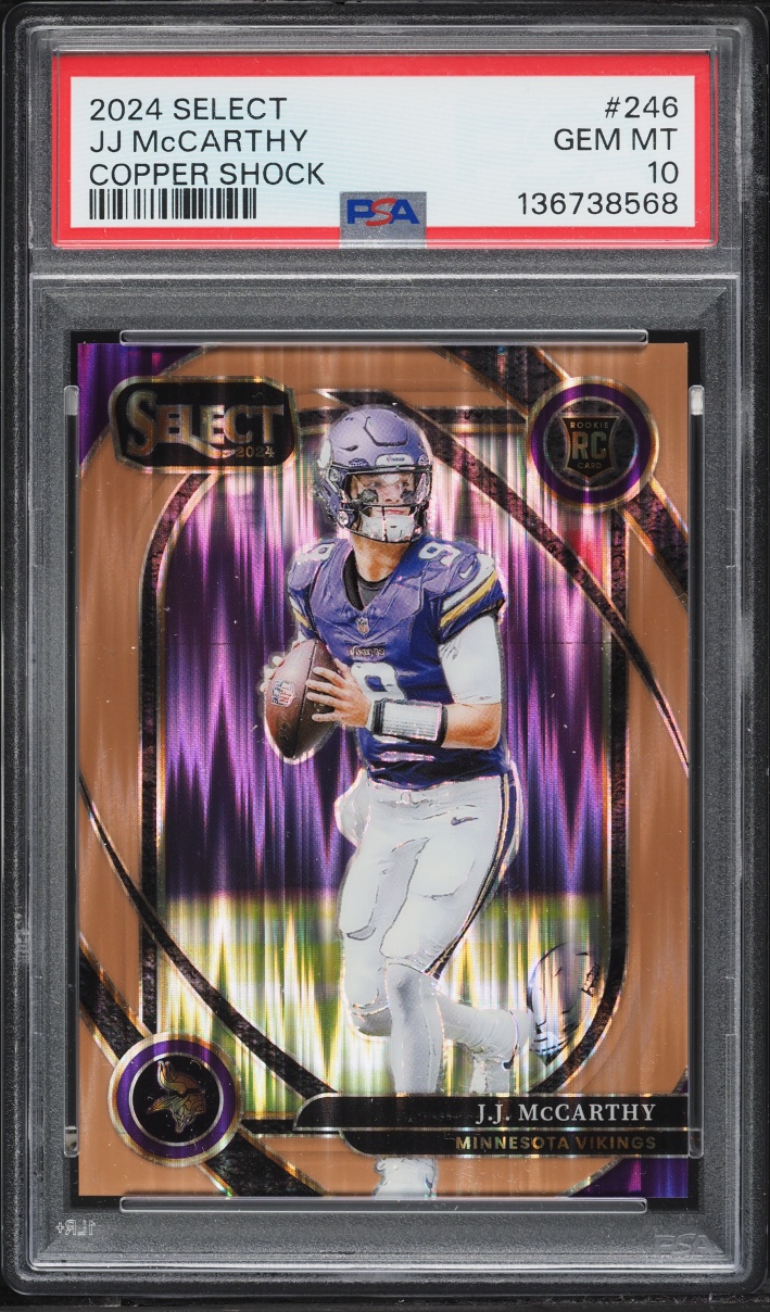 2024 Select Club Level Football Copper Shock J.J. McCarthy ROOKIE /299 #246 PSA 10 GEM MINT