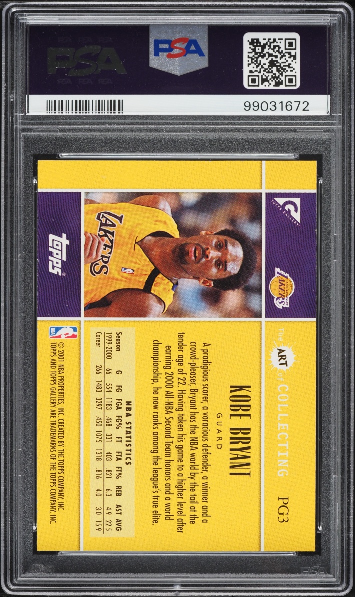 2000 Topps Gallery Photo Kobe Bryant #PG3 PSA 8 NM-MT