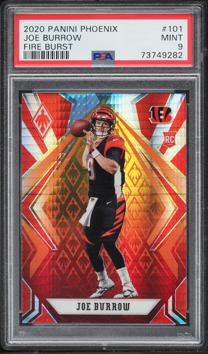 2020 Panini Phoenix Fire Burst Joe Burrow ROOKIE #101 PSA 9 MINT