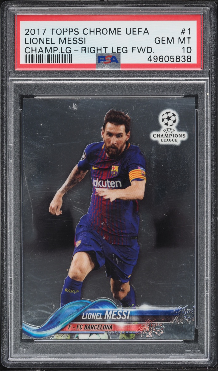 2017 Topps Chrome UEFA Champions League Lionel Messi #1 PSA 10 GEM MINT