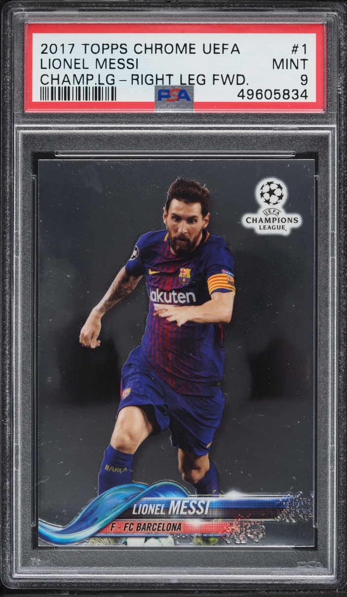 2017 Topps Chrome UEFA Champions League Lionel Messi #1 PSA 9 MINT